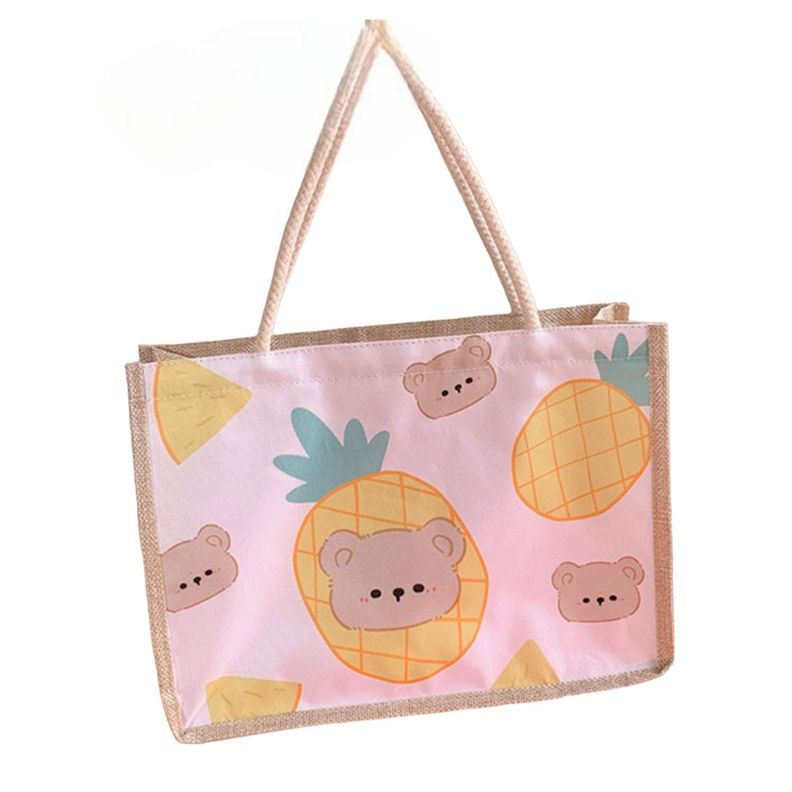 Bolso Cartera Cute Algodon Y Cañamo 34x25 Osito-0