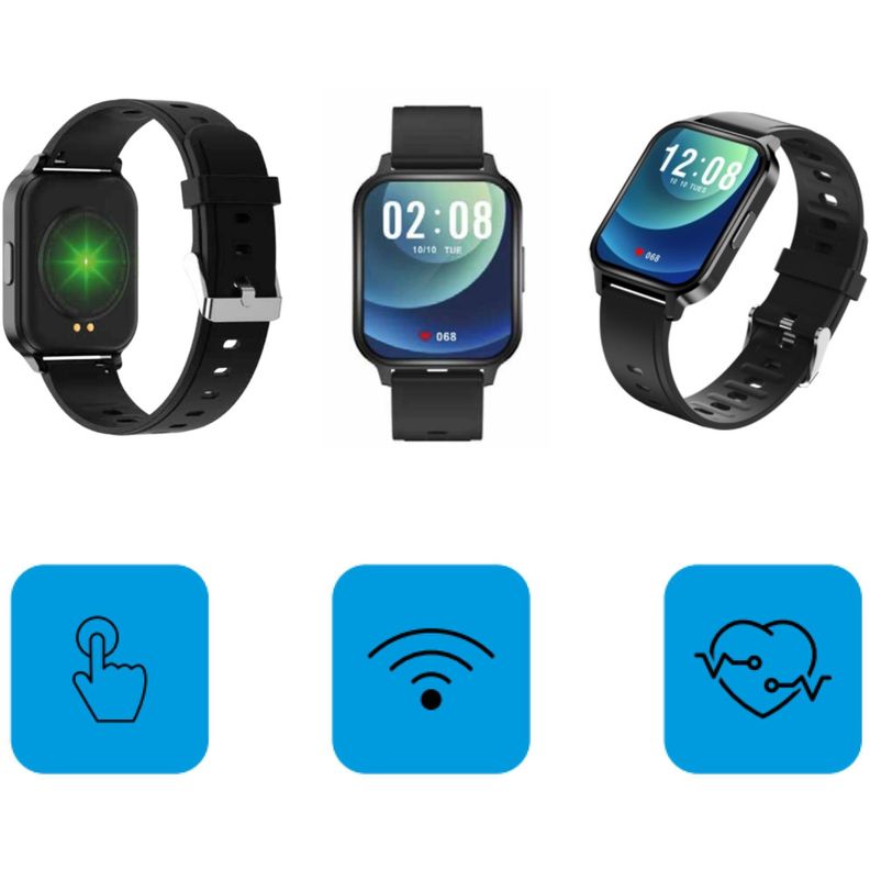 Reloj Smartwatch Bluetooth Podometro 1.3" Negro Tecnolab-1