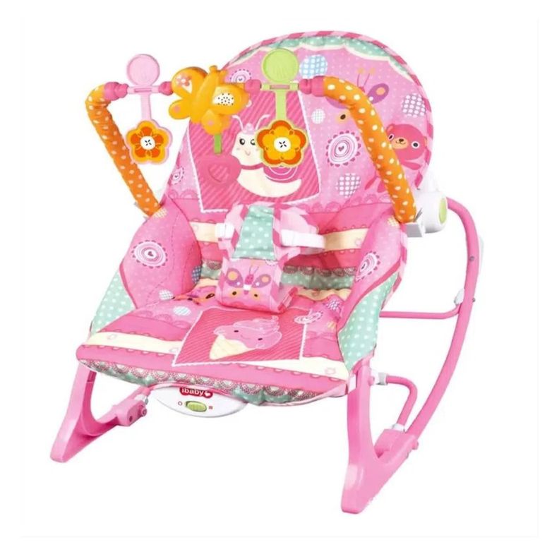 Juguete Silla Mecedora Vibradora Musical Rosado Infantil-0