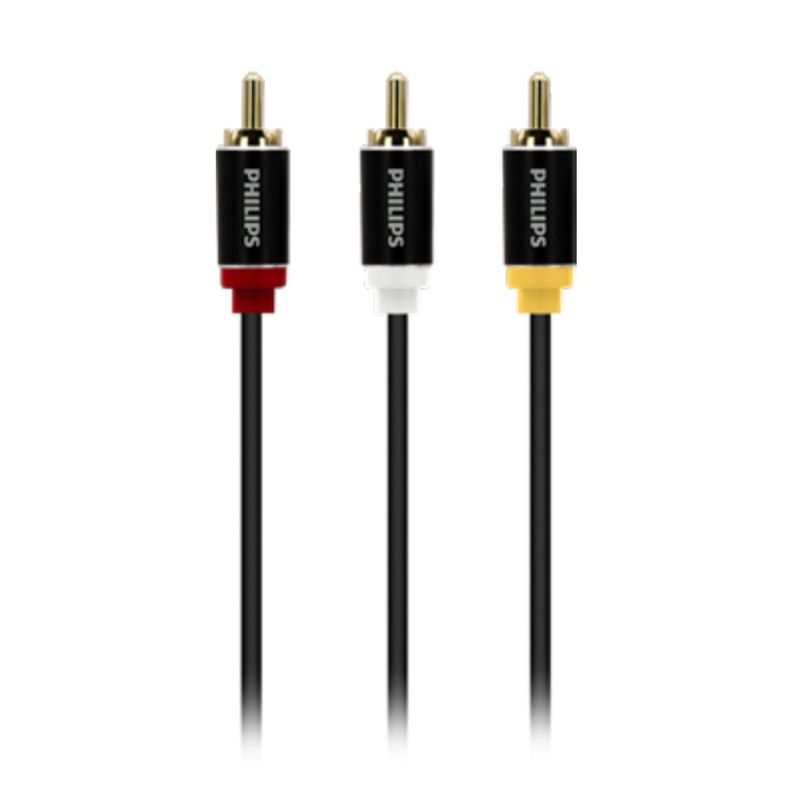 Cable De Audio Y Video RCA Puntas Doradas 1.2Mts Philips-1