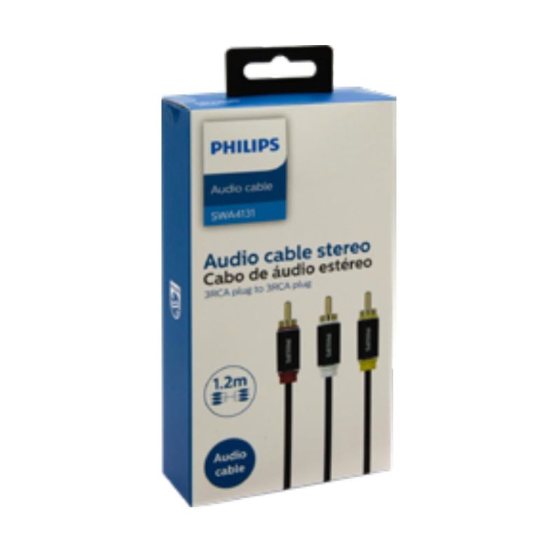 Cable De Audio Y Video RCA Puntas Doradas 1.2Mts Philips-0