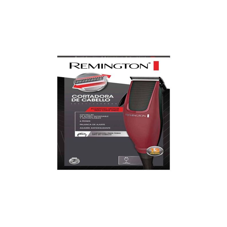 Maquina Cortadora De Cabello Pelo 13 Piezas Rojo HC1095 Remington-3