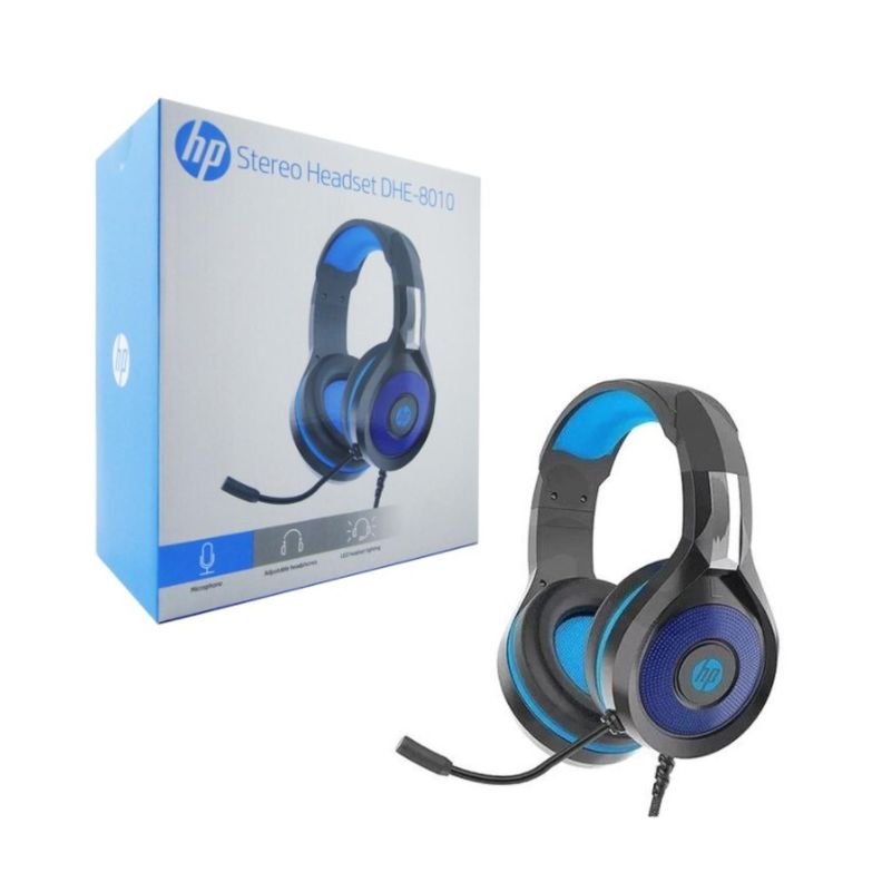 Audifono Gamer Jack 3.5 Ps4 Ps5 Xbox Negro Azul DHE-8010 HP-2