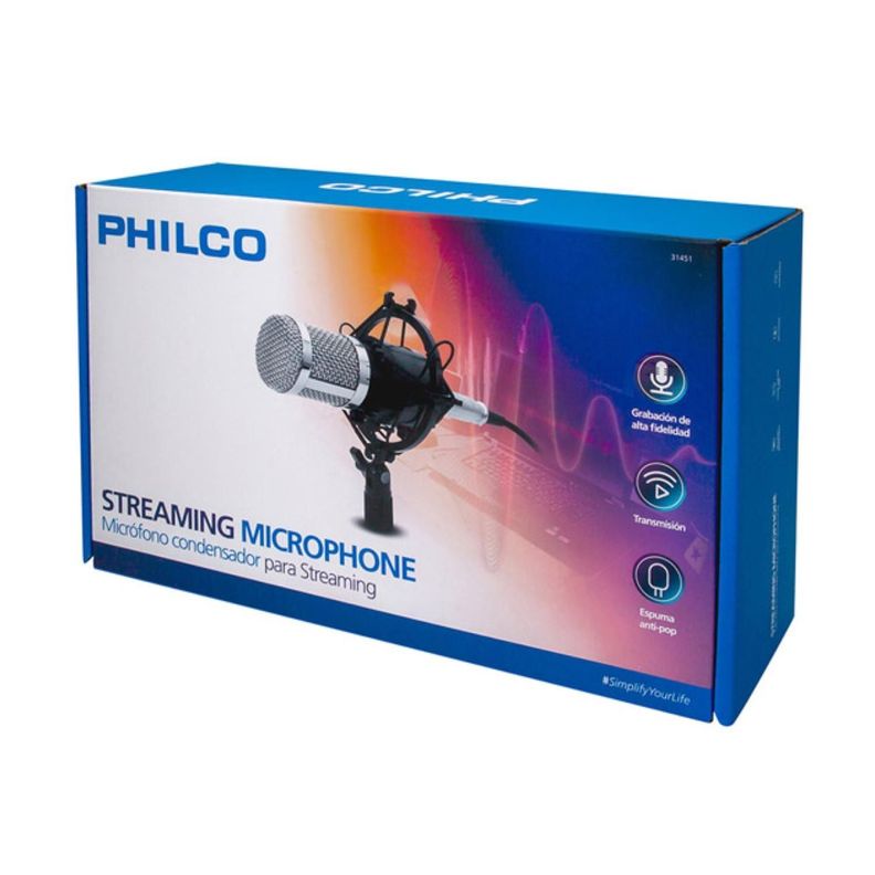 Microfono Condensador Jakc 3.5 Con Soporte Negro Philco-3
