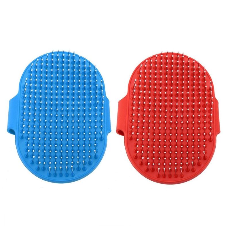 Cepillo De Goma Flexible Para Baño De Mascotas-0