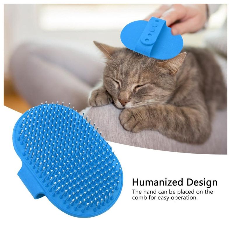 Cepillo De Goma Flexible Para Baño De Mascotas-5
