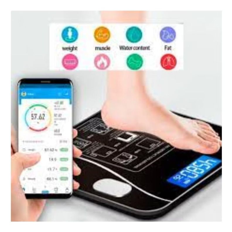 Peso Balanza Digital De Baño Smart App Bluetooth 180Kg-1