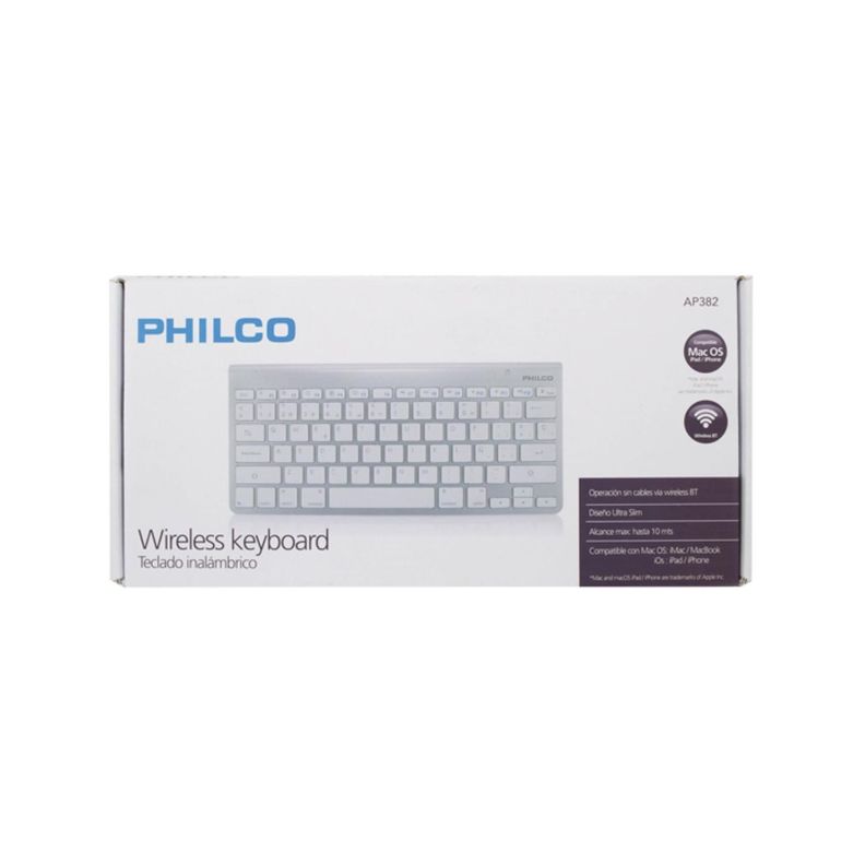 Teclado Inalambrico Para Apple 78 Teclas Blanco Philco-1