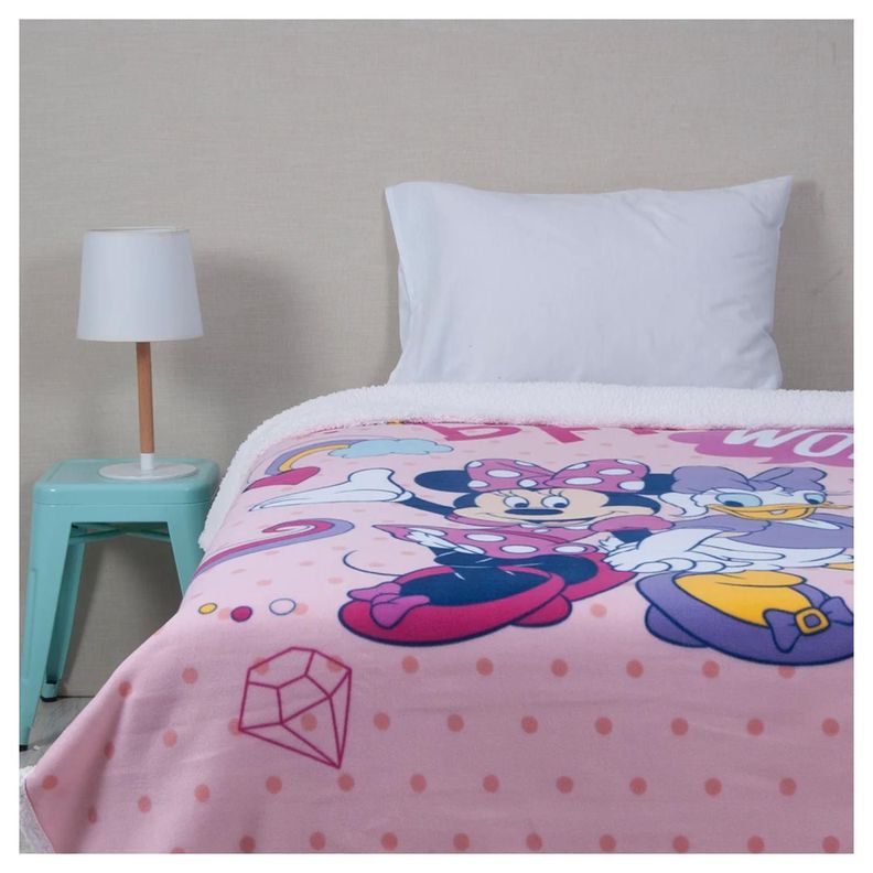 Frazada De Polar 150x200cm Infantil Minnie Mouse Daisy Mashini