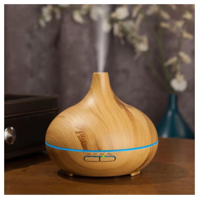 Humidificador Difusor De Aromas 7 Colores LED 150ml Madera C-1