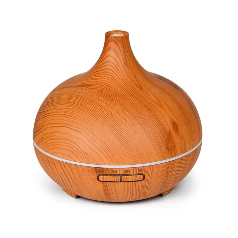 Humidificador Difusor De Aromas 7 Colores LED 150ml Madera C-0