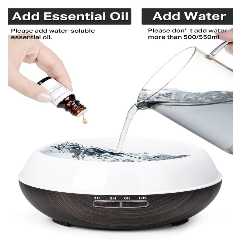 Humidificador Difusor De Aromas 7 Colores LED 150ml Madera C-2