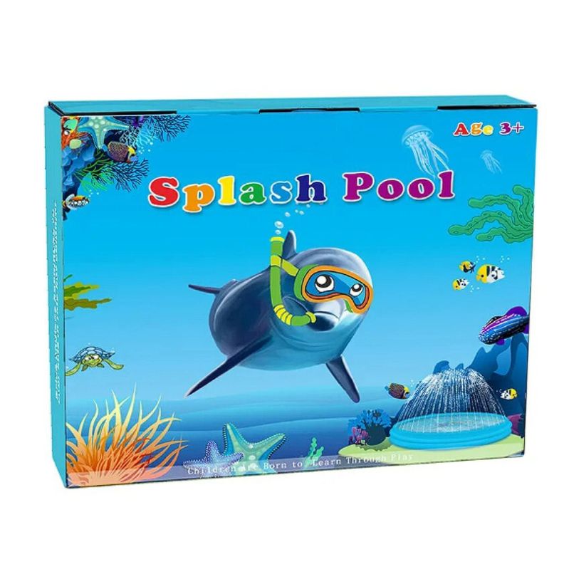 Piscina Inflable Lanza Agua Redonda 120x30cm Azul Infantil-0