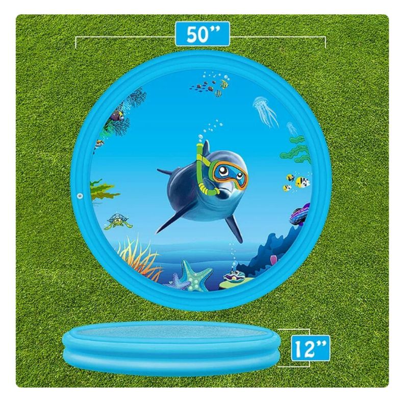 Piscina Inflable Lanza Agua Redonda 120x30cm Azul Infantil-3