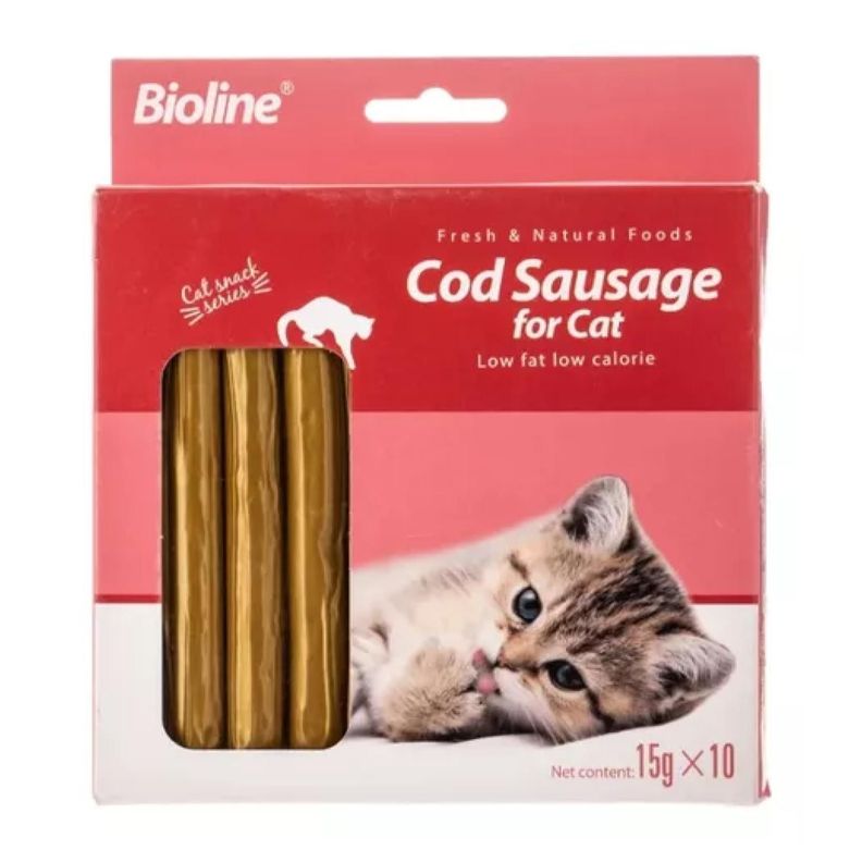 Pack 10 Snack Postre Premio De Bacalao Para Gatos Mascotas-0