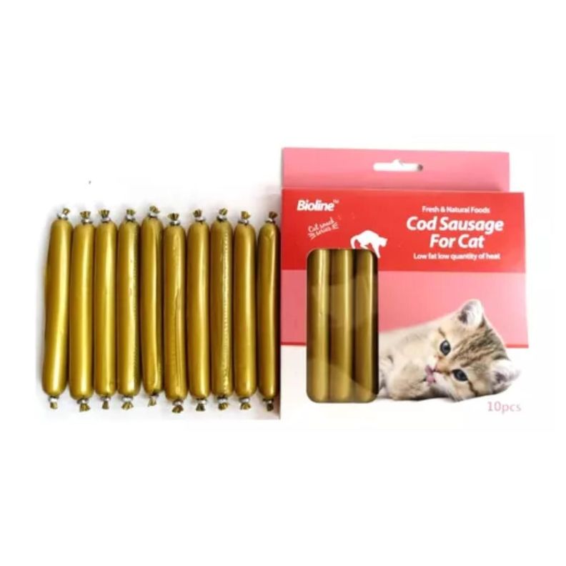Pack 10 Snack Postre Premio De Bacalao Para Gatos Mascotas-3