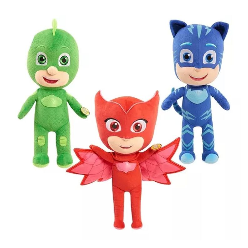 Pack 2 Peluches Catboy Y Amaya 20cm Heroes En Pijama-0