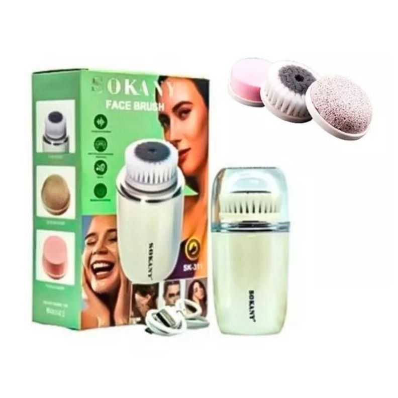 Brocha Limpiadora Facial Con Accesorios Recargable USB-3