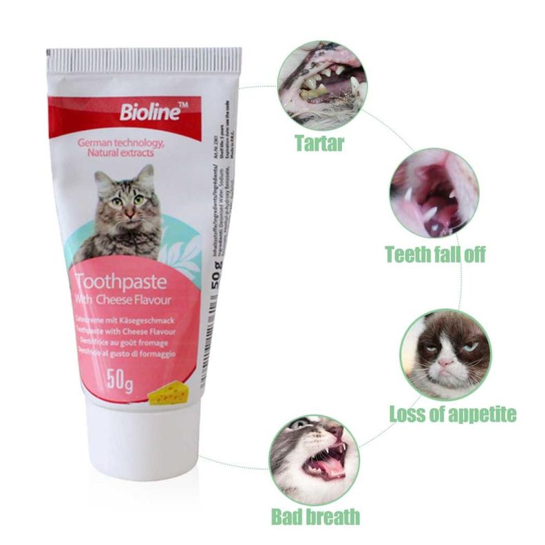 Pasta De Dientes Para Gatos Sabor A Queso 50g Bioline-2