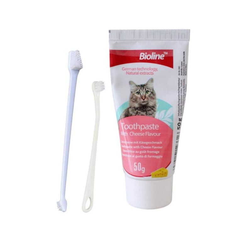 Pasta De Dientes Para Gatos Sabor A Queso 50g Bioline-0
