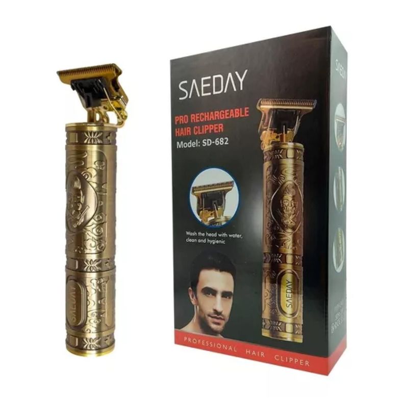 Maquina Perfiladora De Barba Y Cabello Recargable USB Dorada-6