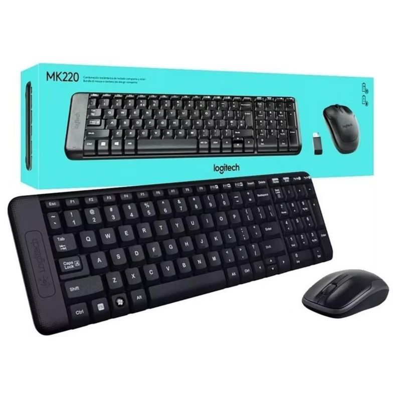 Kit Teclado Y Mouse Inalambrico USB Negro MK220 Logitech-5