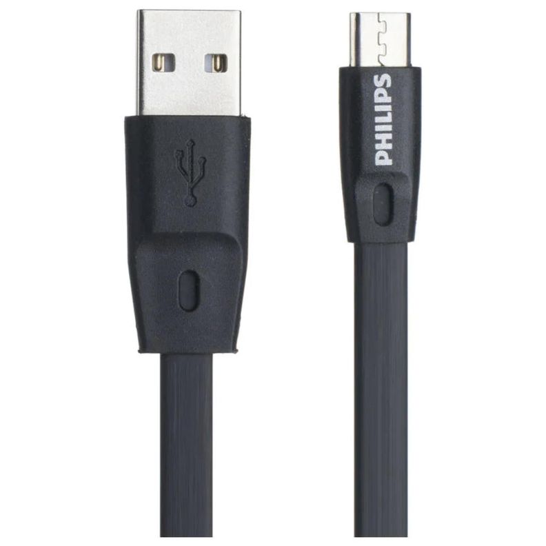 Cable USB A Micro USB 1.2Mts Flat Negro 2518C Philips-1