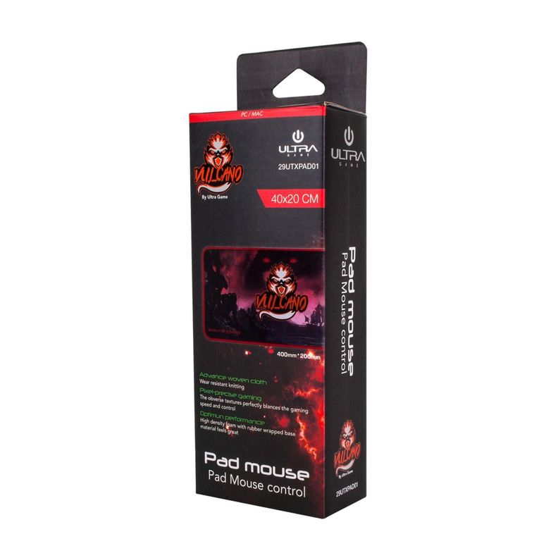 MousePad Gamer XL 20x40cm Rojo Vulcano Ultra-1