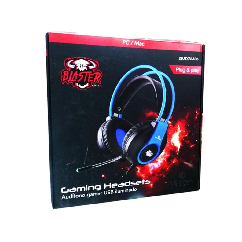 Audifonos Gamer USB Jack 3.5 Negro Azul Blad 5 Ultra-1