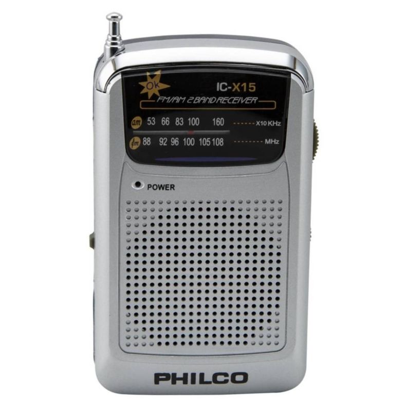 Radio De Bolsillo Retro AM FM Gris IC-X15-0