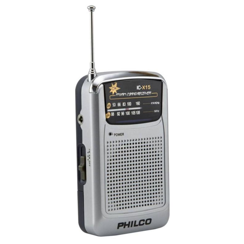 Radio De Bolsillo Retro AM FM Gris IC-X15-1