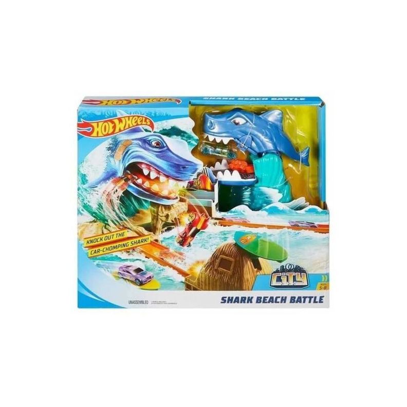 Juguete Pista Batalla En Playa Tiburon Hot Wheels Mattel-0