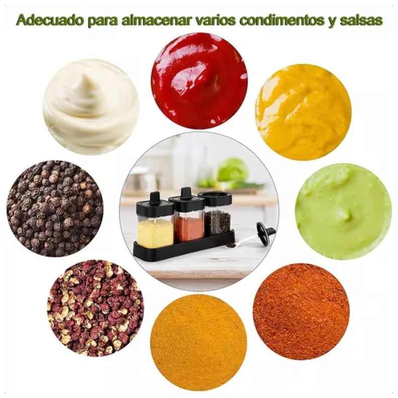 Set 3 Frascos Especieron Condimentos Multiuso 2 En 1-4