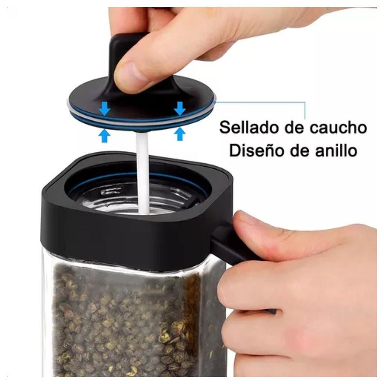 Set 3 Frascos Especieron Condimentos Multiuso 2 En 1-5