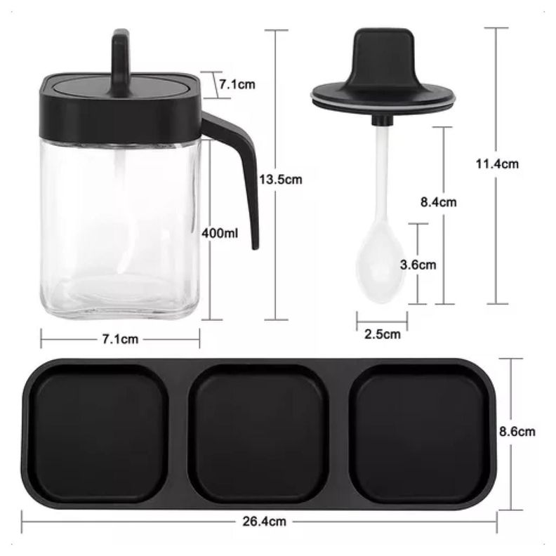 Set 3 Frascos Especieron Condimentos Multiuso 2 En 1-6
