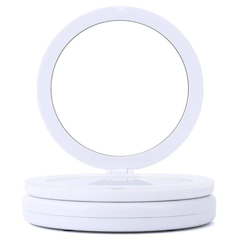 Espejo De Maquillaje Plegable LED USB Con Aumento 35x17x16cm-0