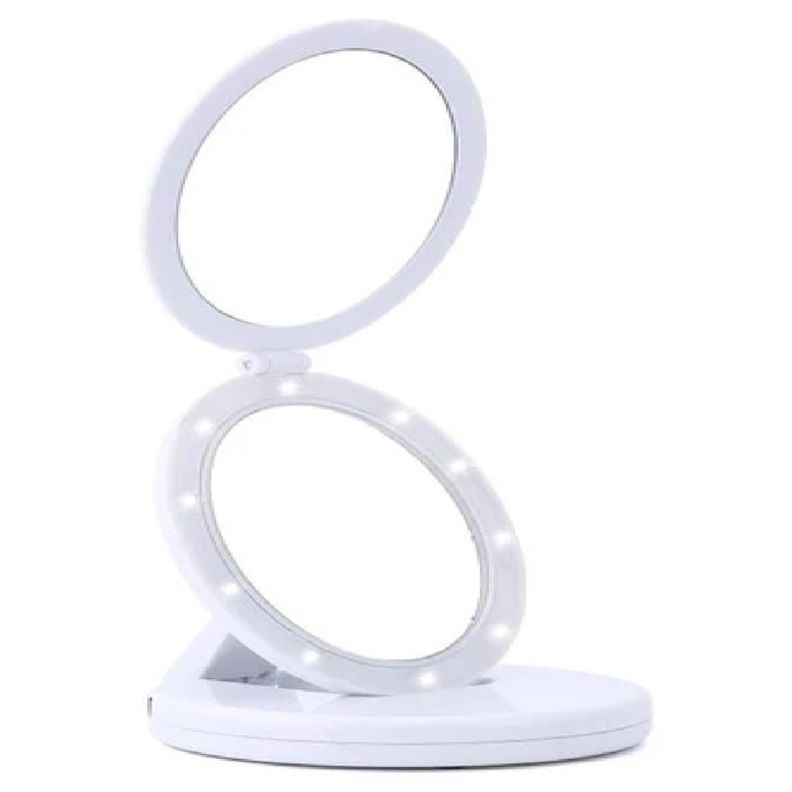Espejo De Maquillaje Plegable LED USB Con Aumento 35x17x16cm-1