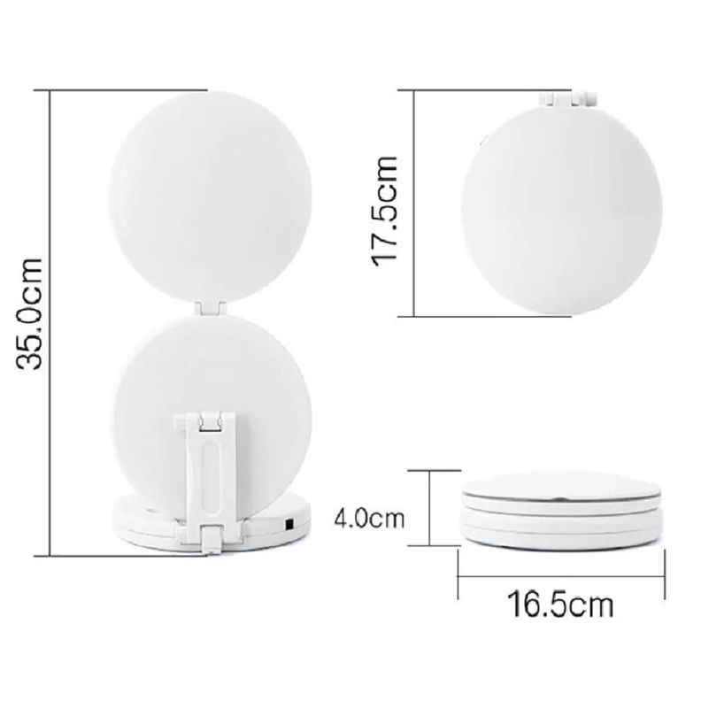 Espejo De Maquillaje Plegable LED USB Con Aumento 35x17x16cm-2