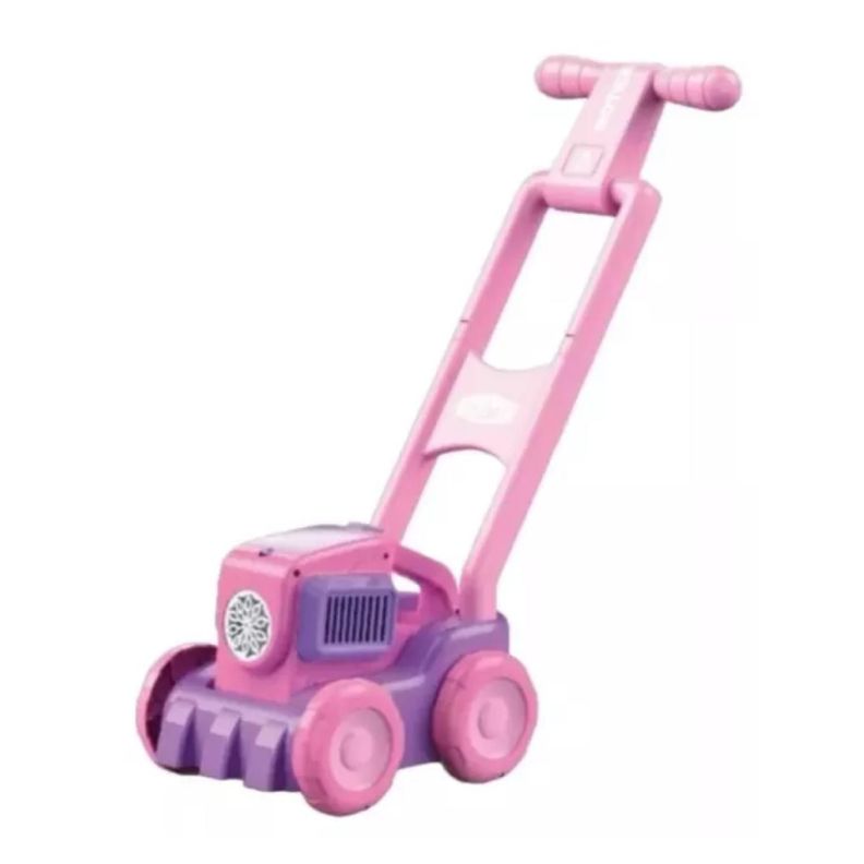 Juguete Carro Corta Cesped Lanza Burbujas Rosado Infantil-0