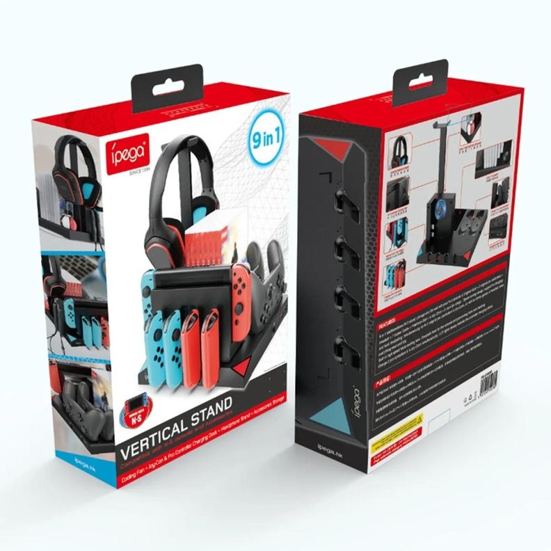 Base Cargador Soporte Vertical Para Nintendo Switch 9 En 1-4