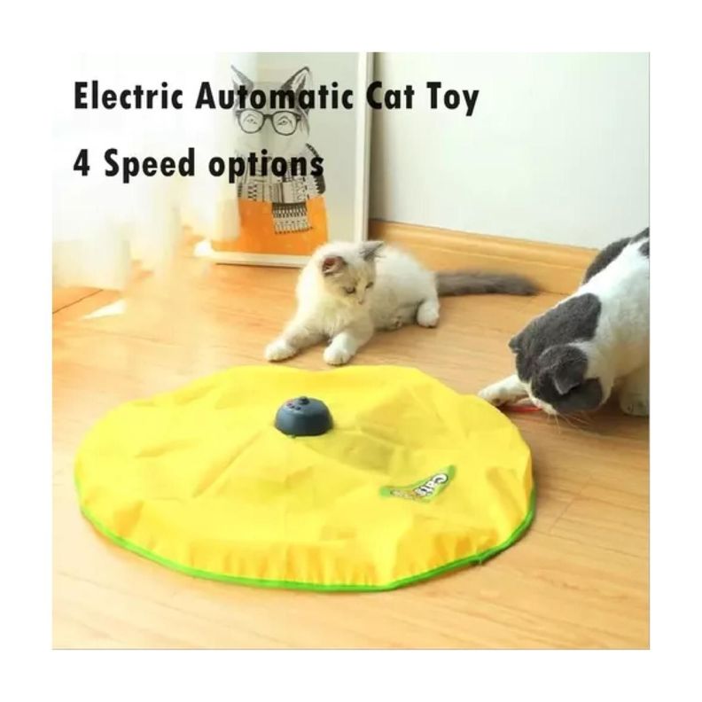 Juguete Interactivo Giratorio Electronico Para Gatos Mascotas-3