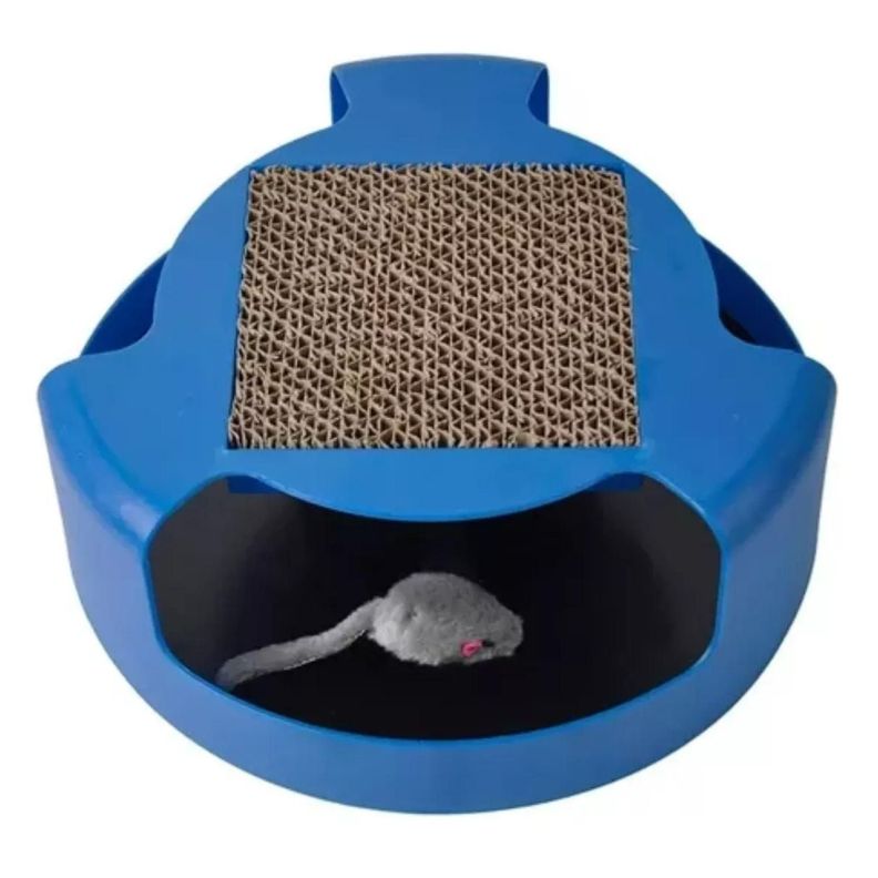 Juguete Interactivo Con Rascador Y Raton Para Gatos Mascota-0