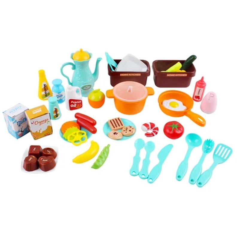 Juguete Set Cocina 40 Piezas Luz Sonido Amarillo Infantil 82Cm-3
