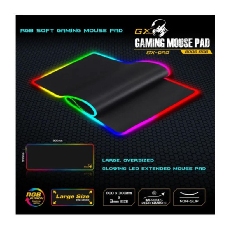 MousePad Gamer RGB 80x30x3 USB GX-PAD 800S Genius-2