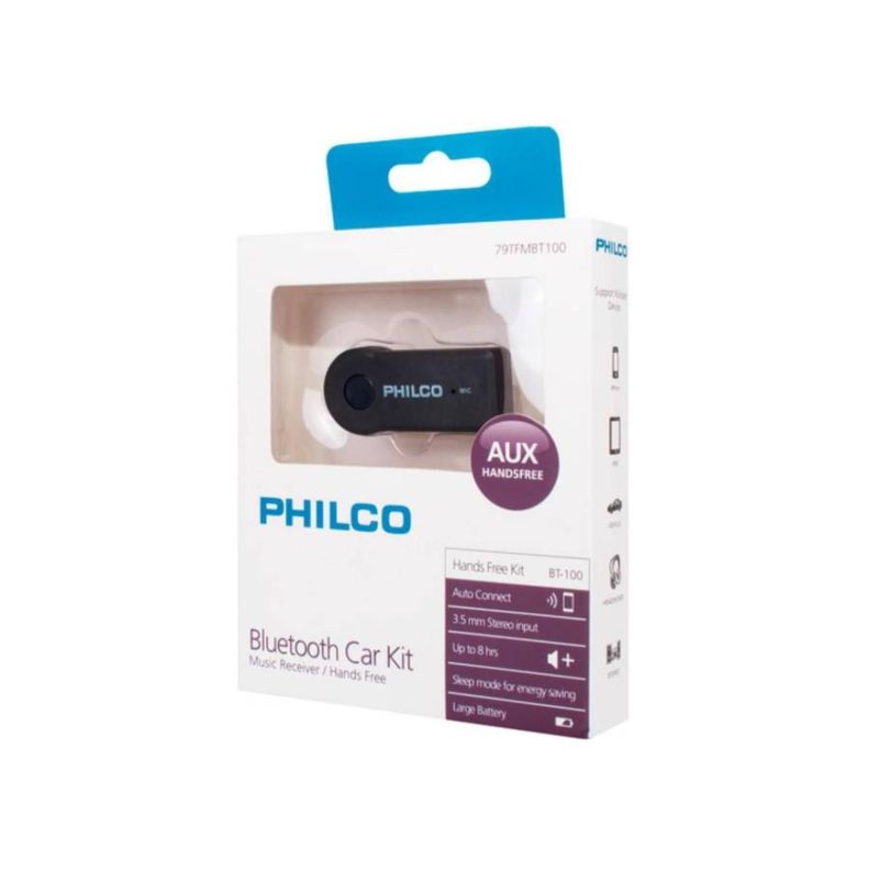 Transmisor Bluetooth Fm Jack 3.5 Recargable BT100 Philco-1
