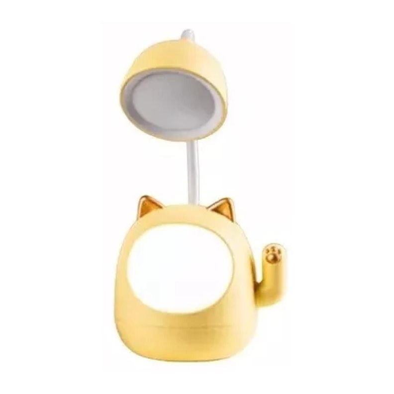 Lampara De Escritorio LED USB Forma De Gato Amarillo-0