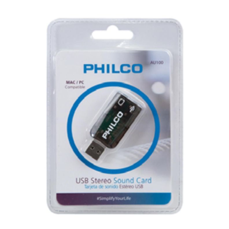Tarjeta De Sonido USB Adaptador De Audio AU100 Philco-2
