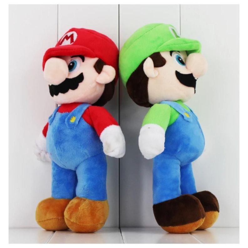 Juguete Pack 2 Peluches Mario Y Luiggi 28cm Infantil-1