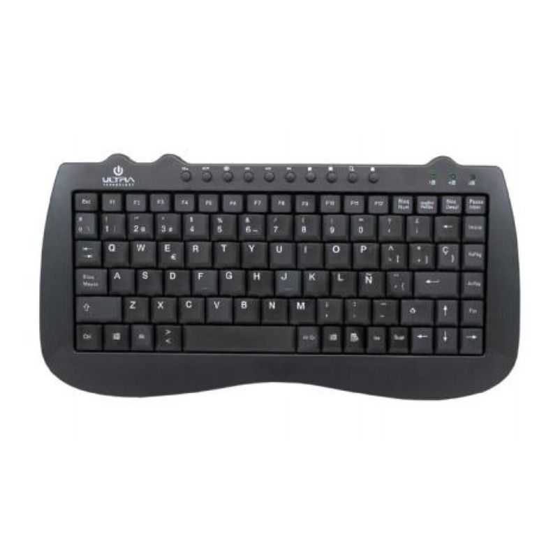 Mini Teclado Alambrico USB Slim Teclas Silenciosas Negro Ultra-0