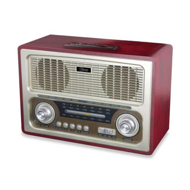 Radio Parlante Bluetooth AUX USB FM AM SW Vintage RetroRadio Mlba-0
